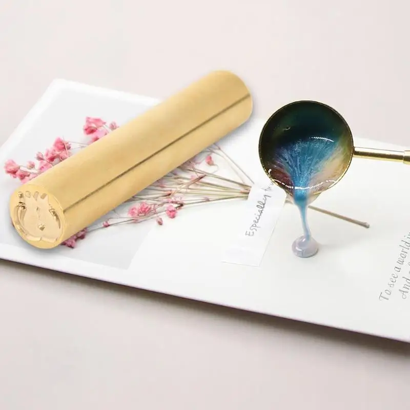 DIY печать штамп Ретро цилиндрический воск латунный конверт позолоченный