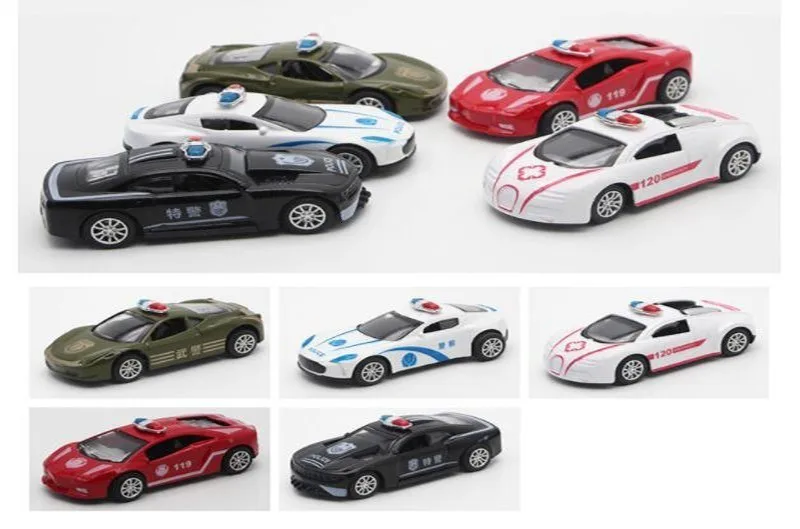 5 шт. 1: 64 детские игрушки модели спортивных автомобилей мини Карманный Автомобиль костюм авто полицейский гоночный автомобиль металлическая модель автомобиля Детские подарки для детей
