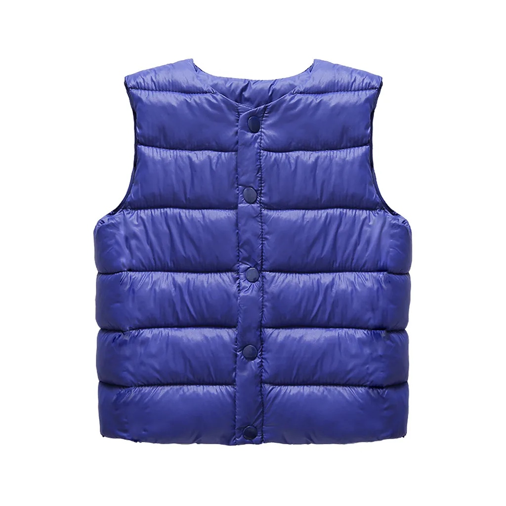 Dark Blue Однотонный жилет в полоску для маленьких девочек и мальчиков, теплый жилет, верхняя одежда, пальто, roupas infantis menina, жилет для малышей, детский жилет - Цвет: Dark Blue