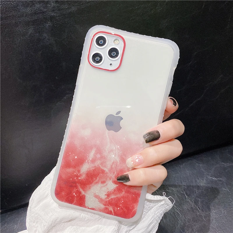 Прозрачный блестящий чехол Lovebay для iPhone 11 Pro X XR XS Max 7 8 Plus Ударопрочный Мягкий IMD |