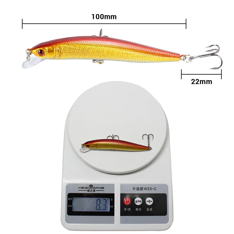 1PCS Minnow Fishing Lure 10cm /8g Artificial Popper Freshwater Hard Bait Wobblers Jig CrankBait Trout Carp Tackle Pike | Спорт и