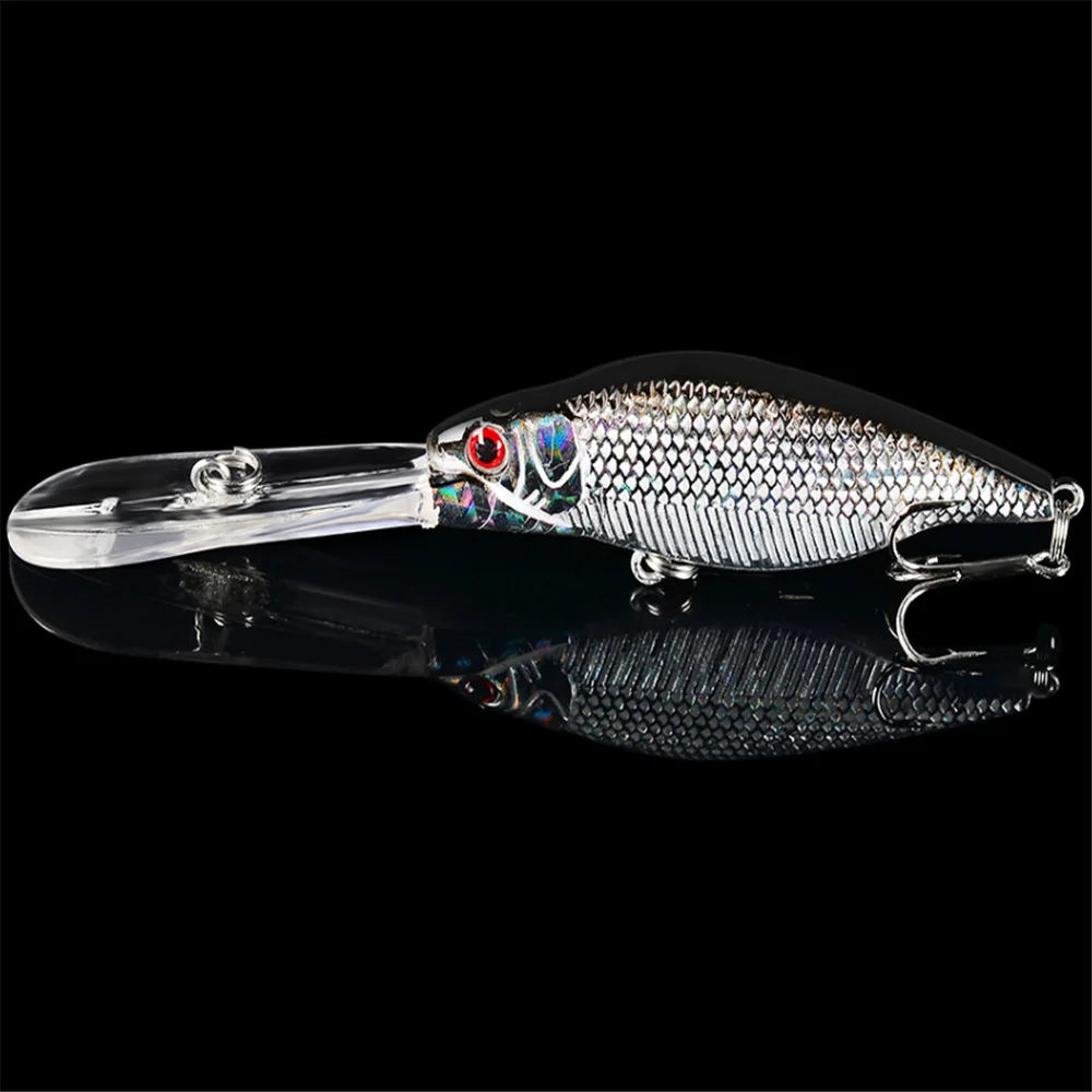 

1pcs Long Tongue Minnow Fishing Lure 11.5cm 9.5g Floating Crankbait Wobblers Isca Artificial Hard Bait 3D Eyes Pesca Tackle