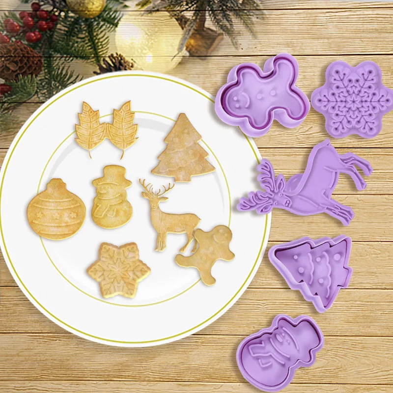 

3/4Pcs Snowflake Elk Fondant Mold 3D Christmas Cake Decorations Winter Cupcake Topper Chocolate Candy Cookie Baking Accessories