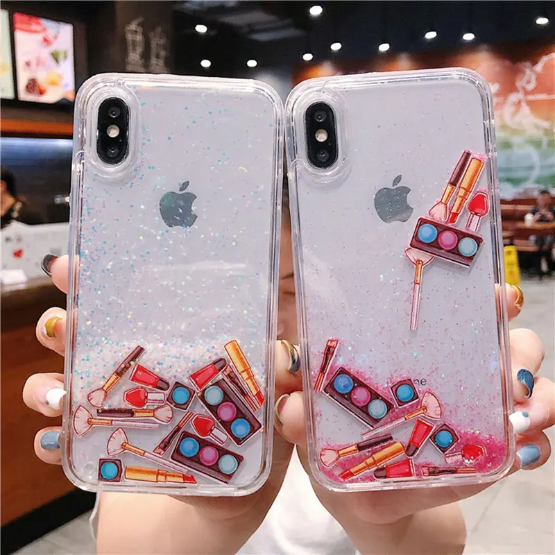 Зыбучий песок чехол для iPhone 7 8 Plus X Xr Xs Max динамические чехлы с жидкостью 6 6s Жесткий