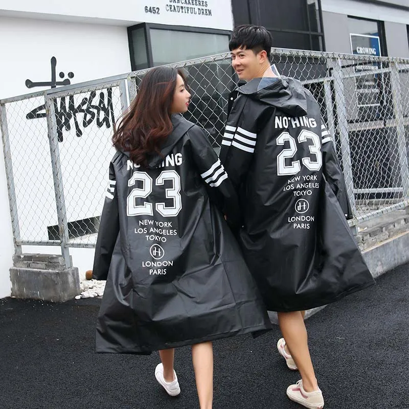 

Lovers Raincoat Fashion Couple Rainwear EVA Men Raincoats Transparent Women Rain Coat Adult Hiking Rain Poncho For Climbing