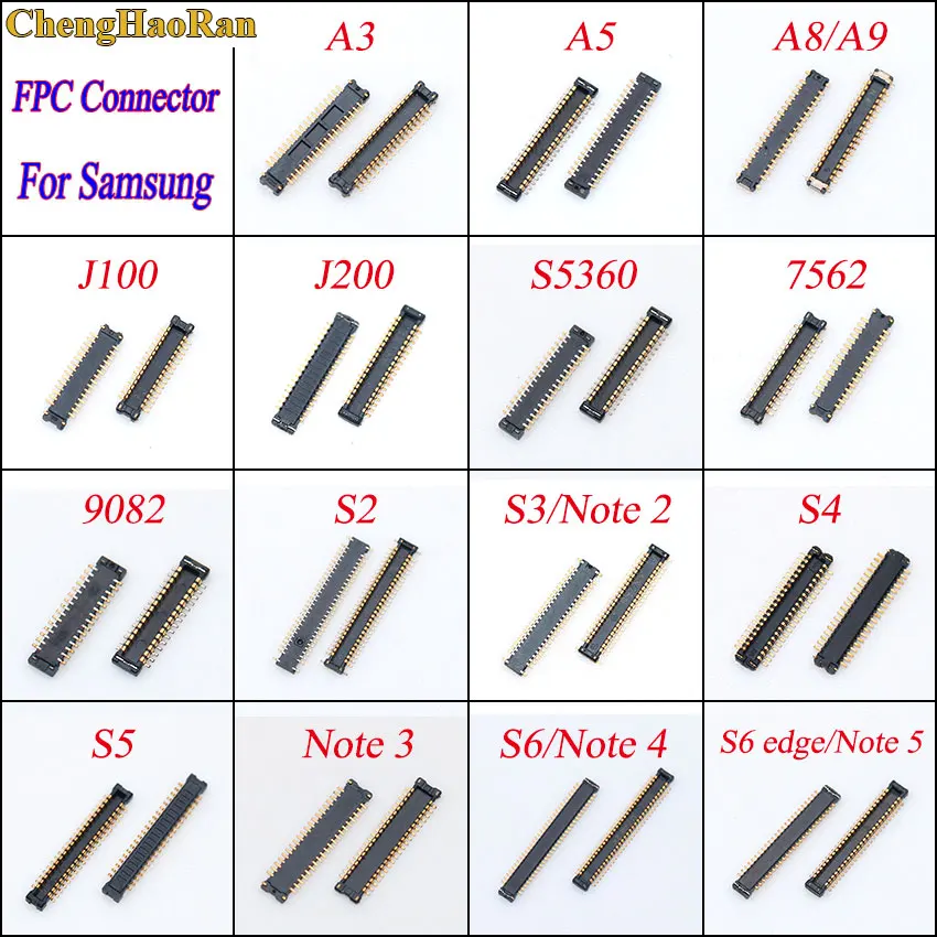 1 шт., разъем для ЖК-экрана Samsung 7562 9082 S5360 A3 A5 A8 A9 J100 J200 Note 2 3 4 5 S3 S4 S5 S6 edge