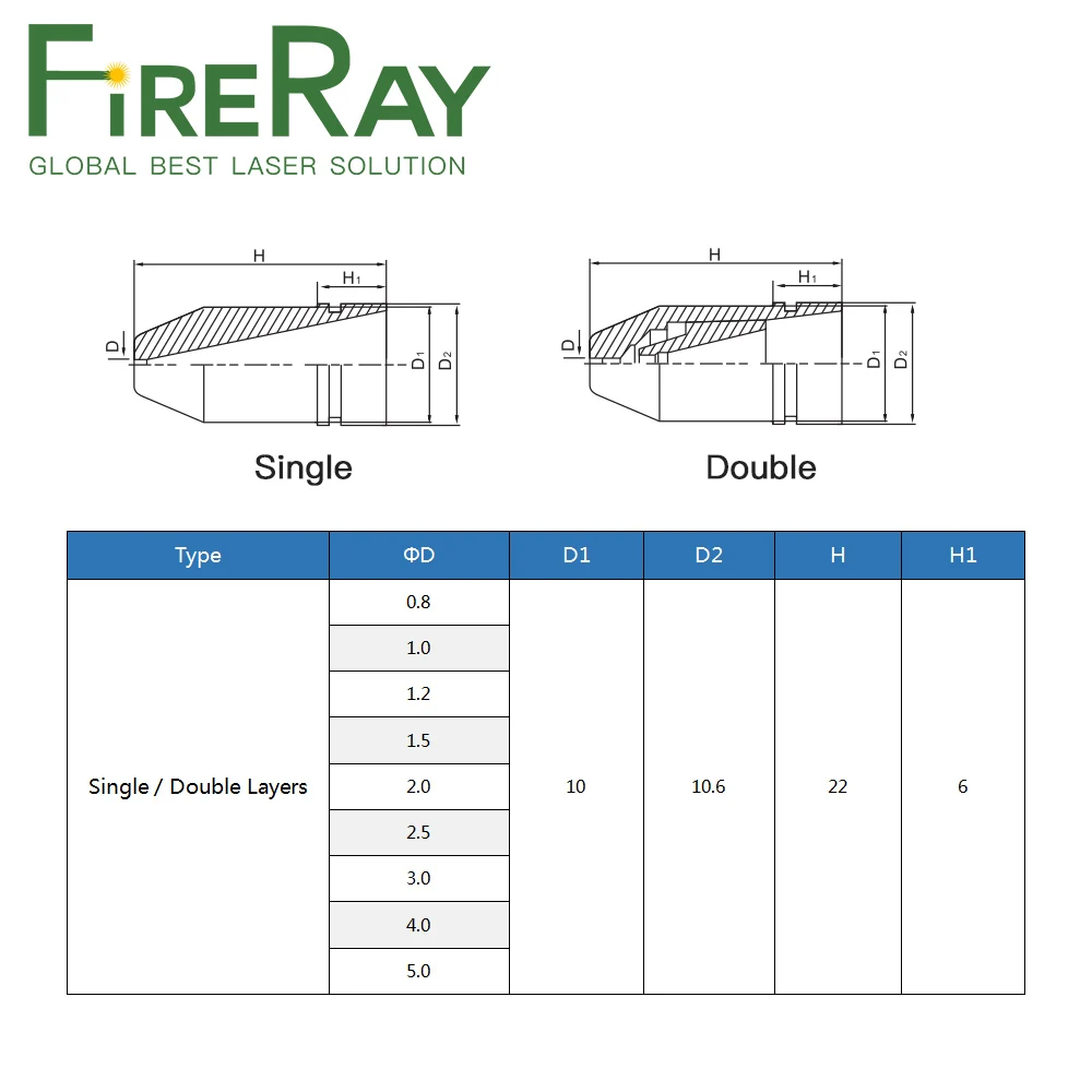 Однослойная Лазерная насадка FireRay Bullet Калибр 0 8-4 для волоконно-лазерной резки |