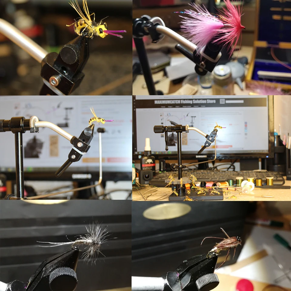 Поворотные зажимы Maximumcatch для путешествий вязания мушек из сплава с основанием