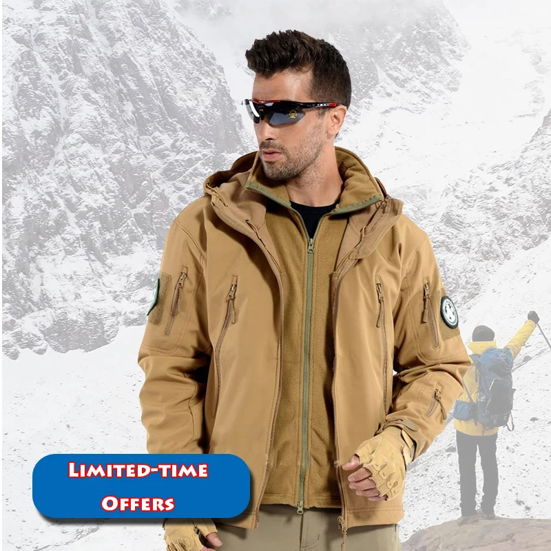 Мужские классические куртки с флисовой подкладкой теплая водонепроницаемая