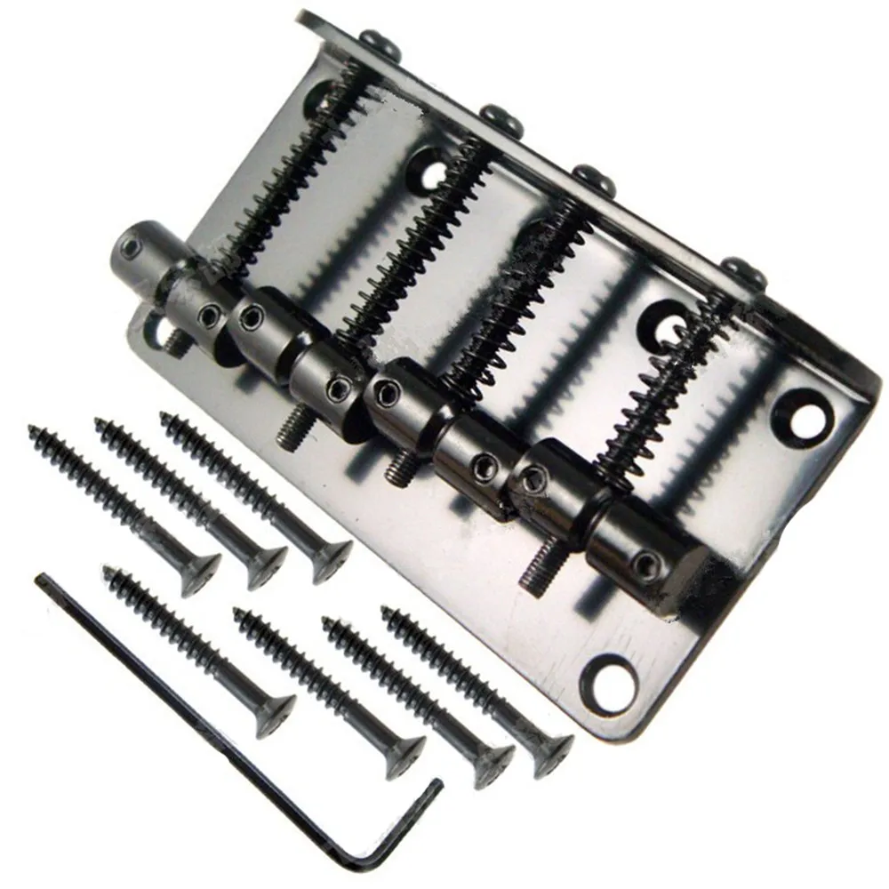 Набор черных винтажных 4 х строчных басовых мостов длина 65мм бас фиксированный