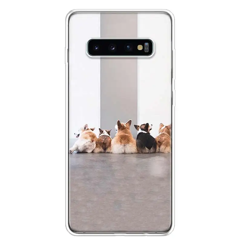 Милый чехол Corgi Dog для телефона Samsung Galaxy S20 FE S21 Ultra S10 Plus S10E S9 S8 S7 S6 Edge J4 J6 + J8 Fundas Capa |