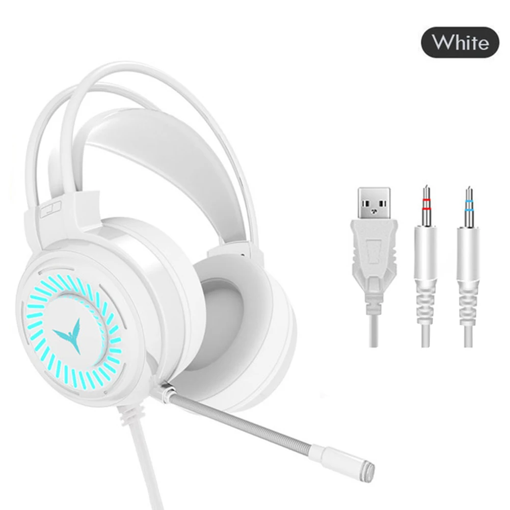 

Professional Gaming Headset USB Wired Headphones With Microphone Surround Sound Stereoe Colourful Light PC Laptop Game Headset