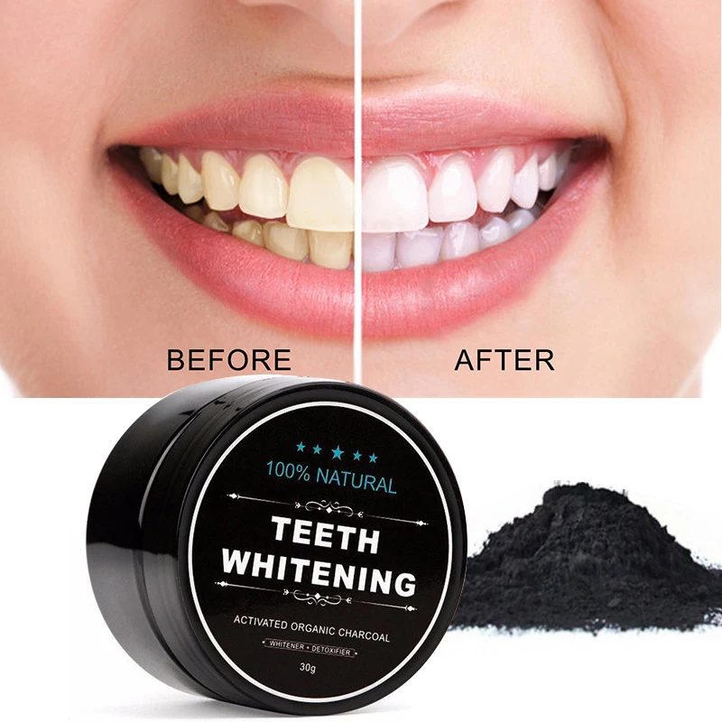 

30g Black Teeth Whitening Powder Oral Care Remove Plaque Stains Toothpaste Dental Natural Activated Charcoal Whitener Tooth Care