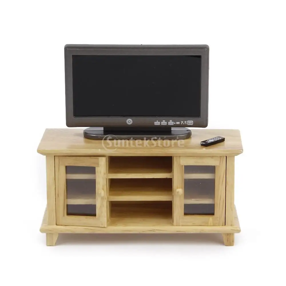 Миниатюрный Кукольный домик в масштабе 1/12 Телевизор с ЖК дисплеем и