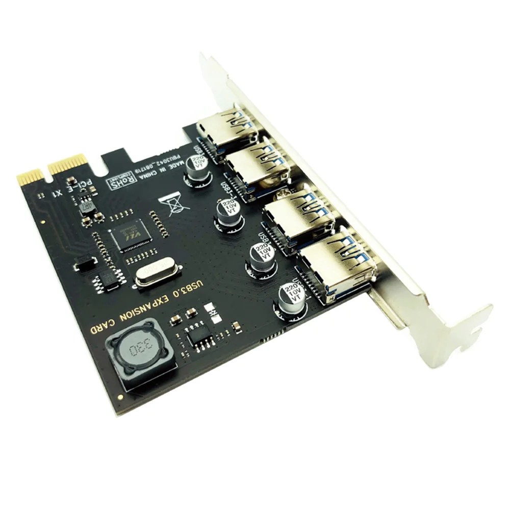 

USB 3.0 PCI-E Expansion Card 4 Ports USB 3.0 Hub Adapter Controller PCI Express Extender Adapter Card for Desktop