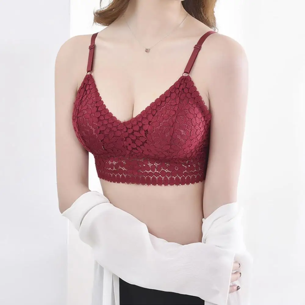 Женский сексуальный бюстгальтер однотонный жилет кружевной бесшовный дышащий
