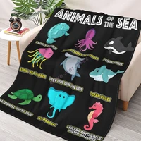 animals of the world sea creatures funny ocean humor throw blanket sherpa blanket cover bedding soft blankets