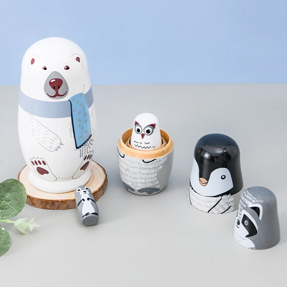 

Creative Russian Nesting Dolls Wooden Matryoshka Dolls Toys Hand-painted Russian Nesting Toy for Kids Supplies