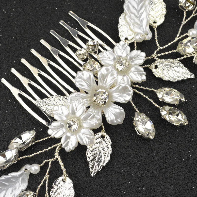 Новый модный серебряный цветочный гребень для волос невесты головной убор