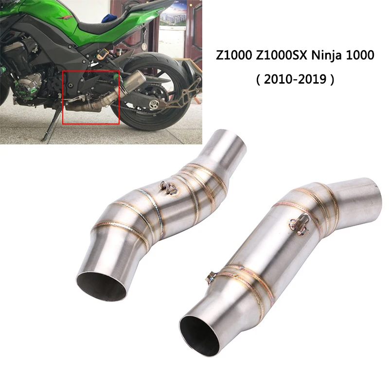 Левая Правая средняя труба для Kawasaki Z1000 Ninja 1000 2010 2019 выхлопная из нержавеющей