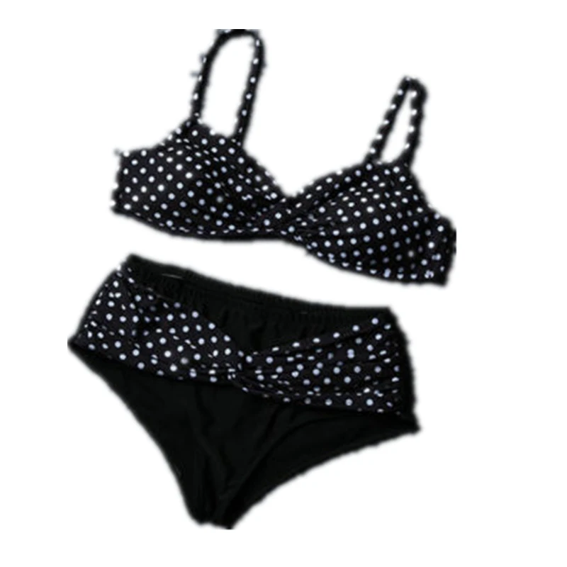 Большой сексуальный женский купальник в горошек большого размера с