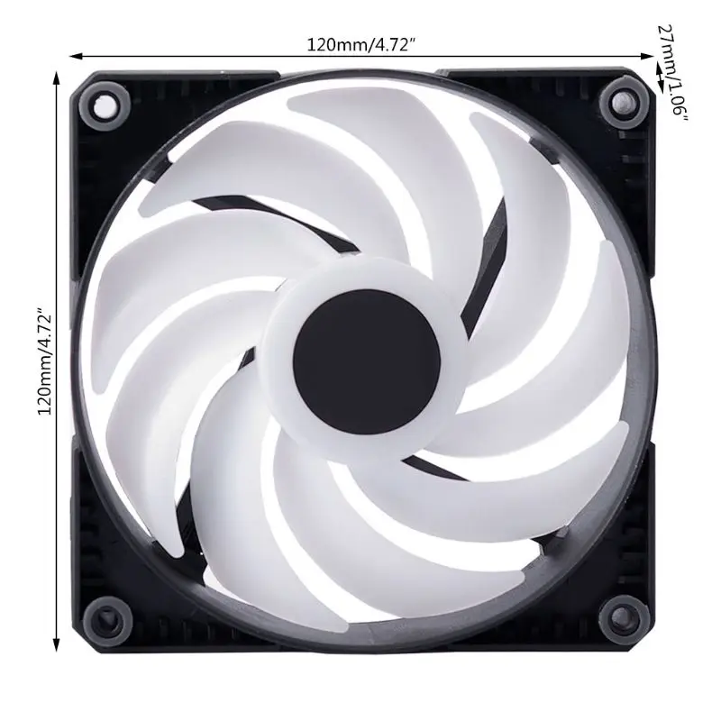 Цветная (RGB) светодиодный Радуга Цвет вентилятор 12 14 см ШИМ охлаждения для 5V 3PIN