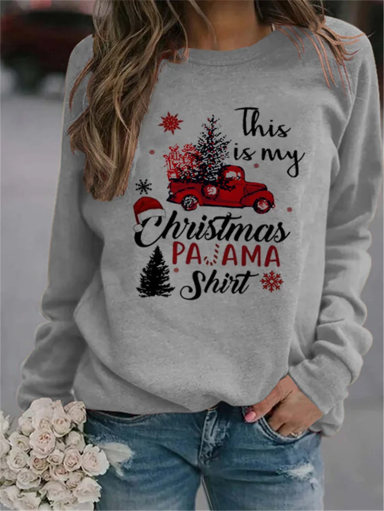 

Merry Christmas Printed Women Sweatshirts Casual Hoodies Long Sleeve Pullover Hoody Streetwear Shirts Outwear Outwear Party
