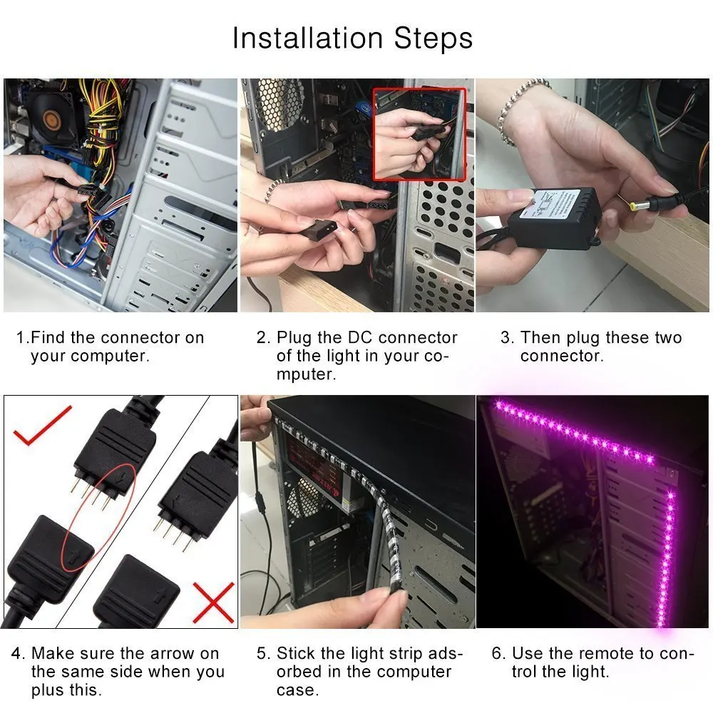 Набор Магнитных светодиодных лент для компьютера супермощный магнит tento lighting