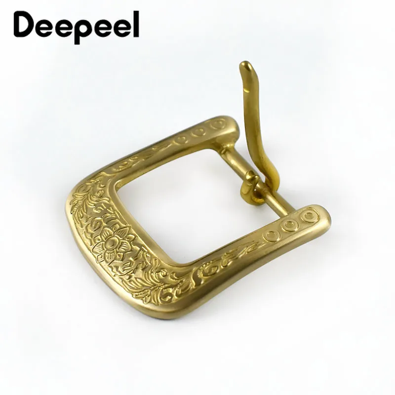 Deepeel 1 шт. 40 мм Чистая латунь медь пряжкой ремень на голову резные мужские и