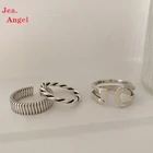 Простота Jea.Angel, несимметричный дизайн, серебро 925 пробы, кольца для женщин, модные креативные геометрические плетеные женские ювелирные изделия, подарки