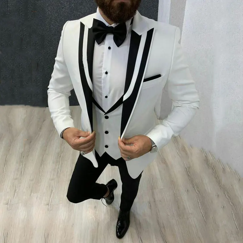 

Suit Men Costume Homme Mariage Luxe Wedding Groom Prom Suit Casual Business Slim Fit Social Blazer Ropa Hombre Jacket+Pants+Vest