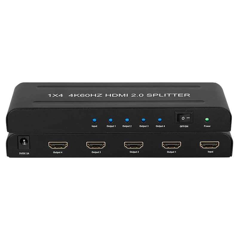 

Ультра тонкий 1x4 HDMI2.0 4K2K 60 Гц разветвитель