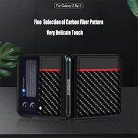 luxury carbon fiber ultra thin cover for samsung galaxy z flip 3 5g case camera protection shockproof phone case coque fundas