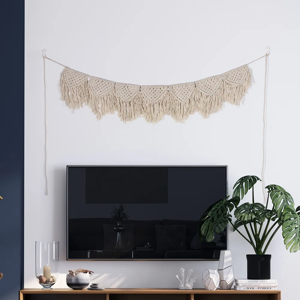 Креативный богемный гобелен макраме ручной работы хлопок Тканое украшение на