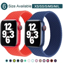 Silicone Strap For Apple Watch band 44mm 40mm 38mm 42mm braided solo loop watchband Elastic bracelet iWatch Series 6 5 4 3 SE 2