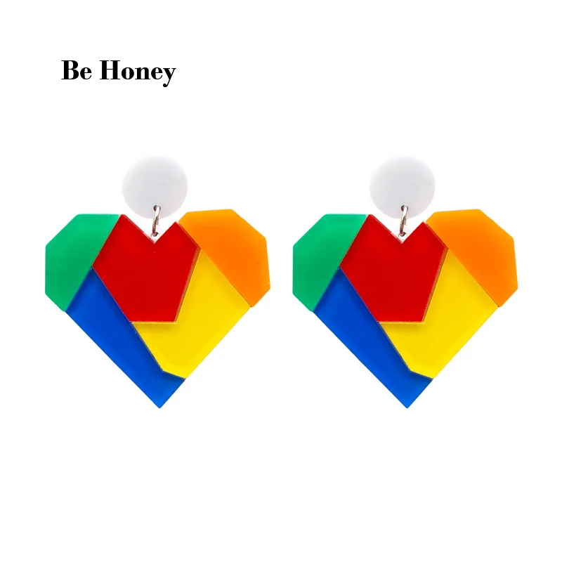 

Женские акриловые серьги-гвоздики в форме сердца