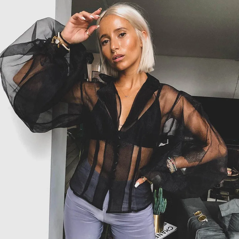 Женская однотонная однобортная кружевная блузка с v образным вырезом винтажные