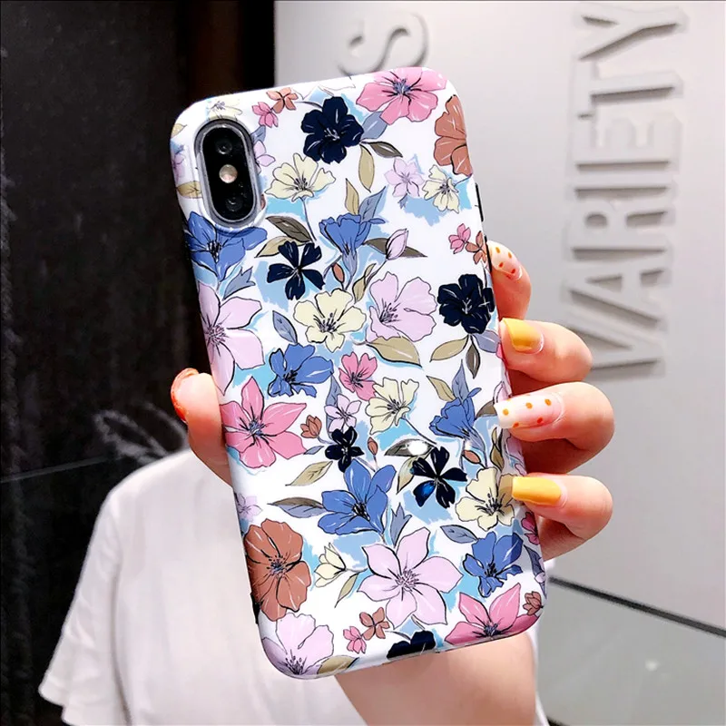 Small Flower Чехол для телефона с мраморными цветами для samsung A40 A50 A70 S10 lite S8 S9 Note 10 чехол s Чехол для iPhone 11 Pro XR XS Max 7 8 6S Plus - Цвет: Small Flower