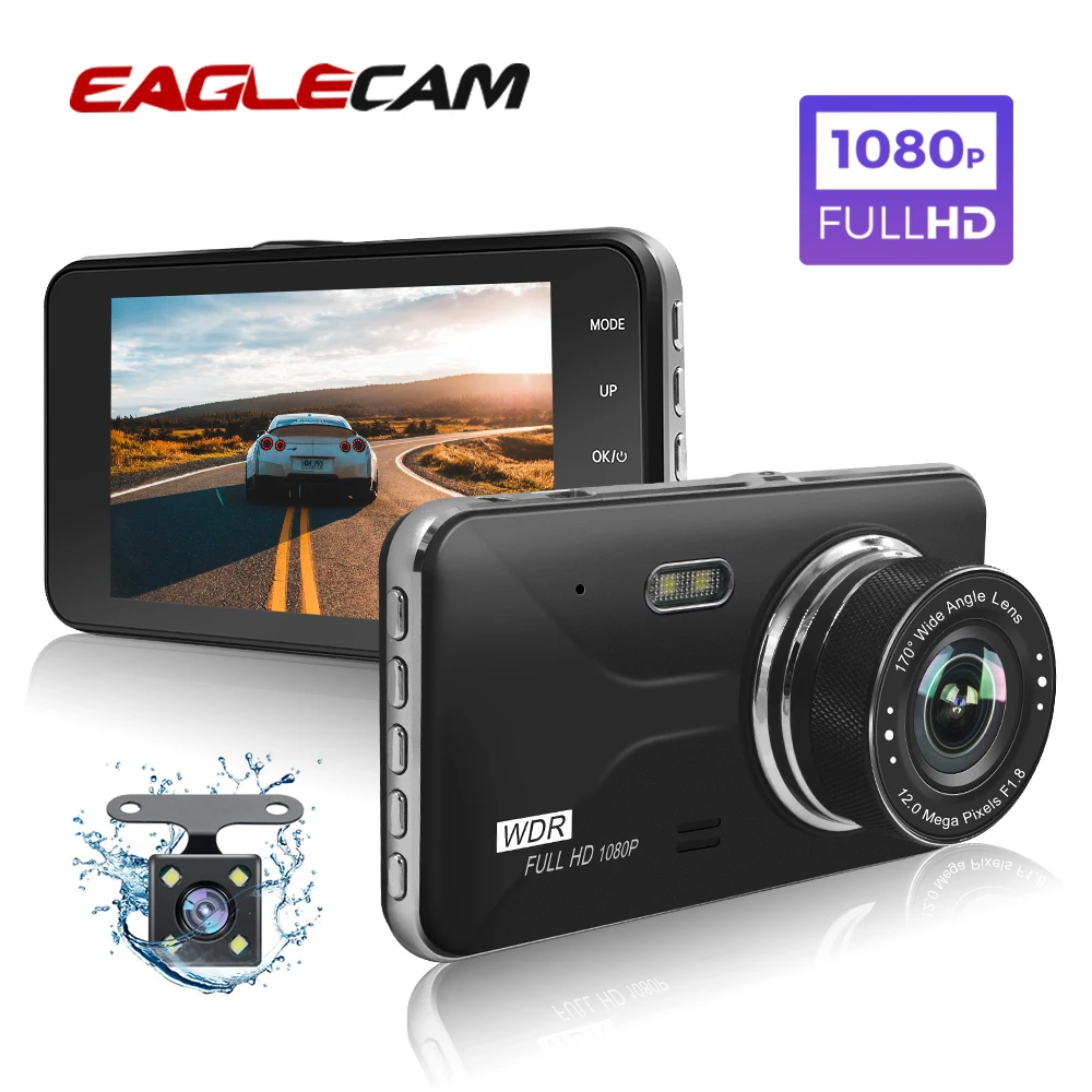 

Автомобильный видеорегистратор 4,0 дюймов с двумя объективами, видеорегистратор 1080P Full HD, g-сенсор, Автомобильная камера заднего вида, регистратор, видеорегистратор, видеорегистратор
