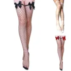 Милые кружевные высокие чулки до бедра с бантом, эластичные сетчатые чулки выше колена, женские Чулочно-носочные изделия для косплея из аниме, сексуальное нижнее белье 2022