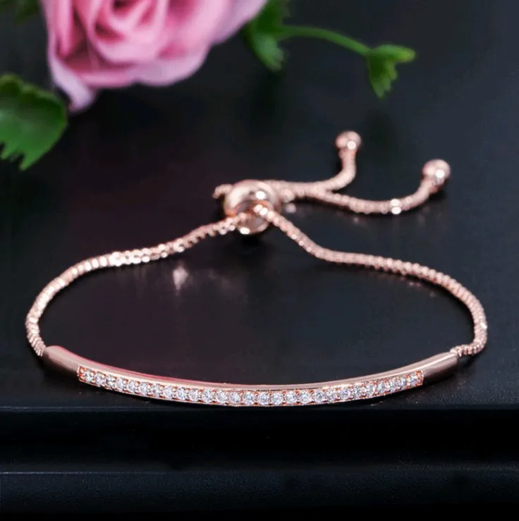 Регулируемый браслет для женщин с кристаллами от Swarovski необычный браслет-слайдер