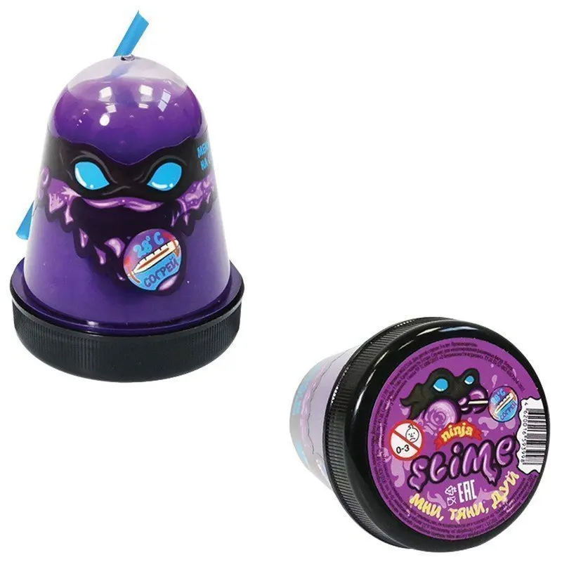 Слайм (лизун) &quotSlime Ninja&quot фиолетовый меняет цвет на голубой 130 г ВОЛШЕБНЫЙ МИР S130-7