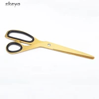 golden plating stainless steel scissors household office ribbon cutting asymmetry fabric dressmaking tailor shear hand tools