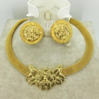 hot fashion jewelry set nigeria dubai gold color african bead jewelry wedding jewelry set african beads jewelry sets