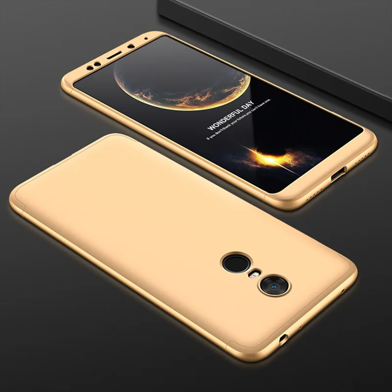 Чехол GKK для Xiaomi Redmi 5 Plus 360 Защита всего корпуса противоударный 3 в 1 жесткий