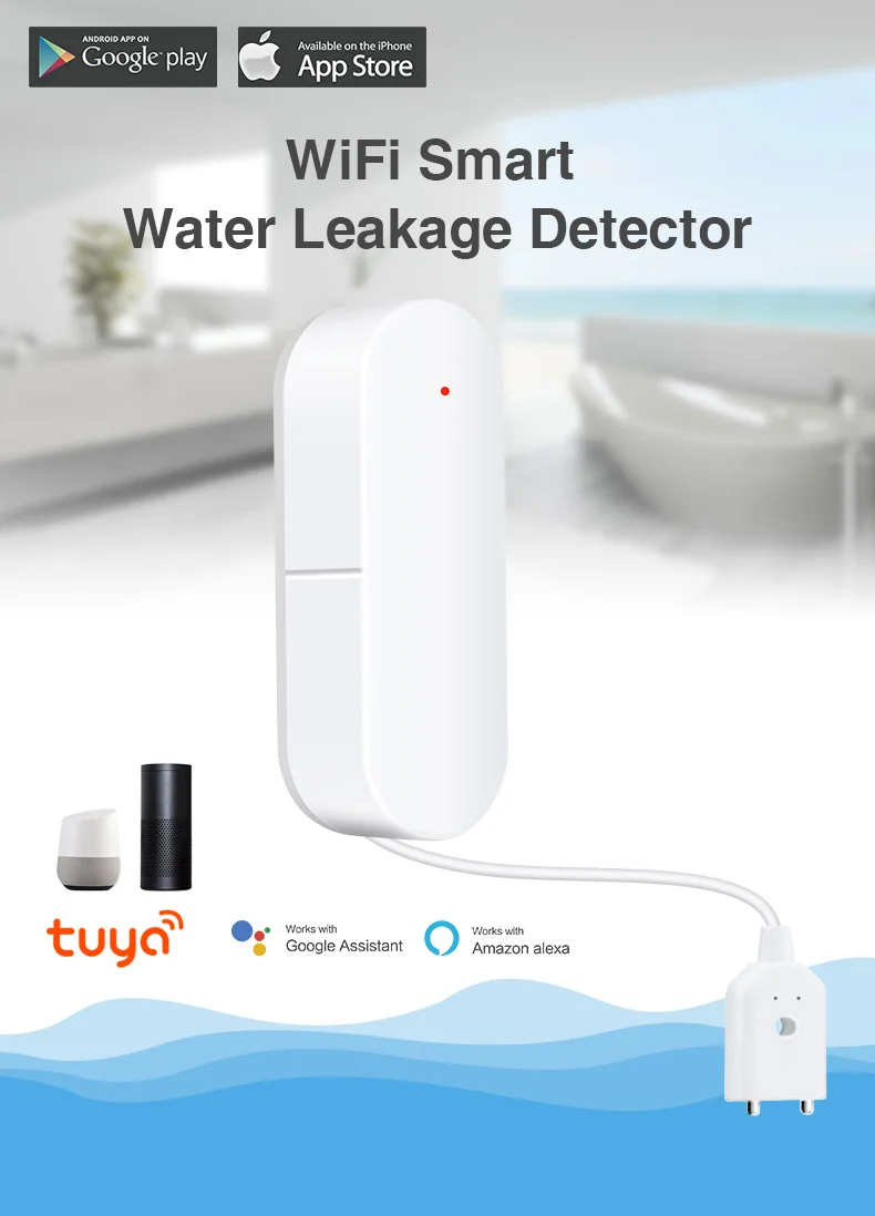 QOLELARM Tuya умный wifi детектор утечки воды приложение уведомления оповещения датчик воды сигнализация утечка Домашняя безопасность