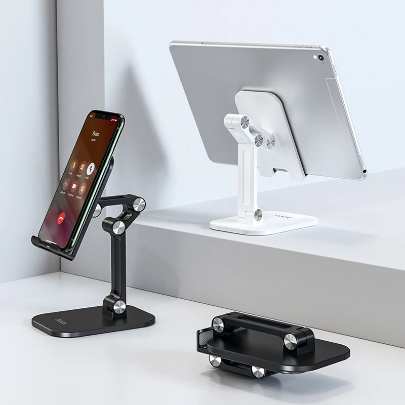 ph34 excelente double folding desktop stand 4 7 13 inch mobile phone tablet stand foldable iphone samsung xiaomi huawei free global shipping