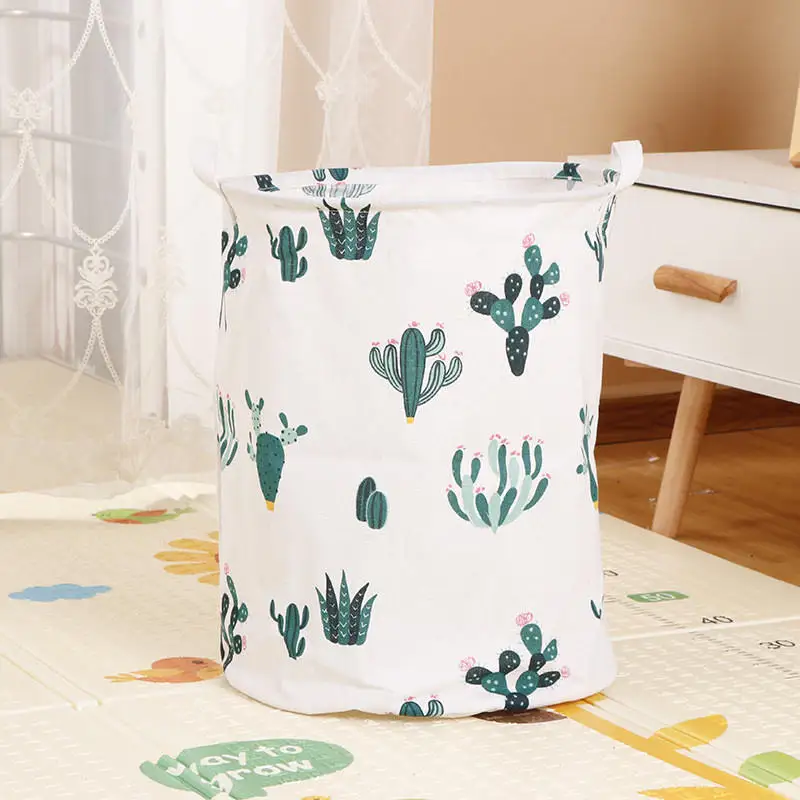 Green cactus MICCK новая складная корзина ящик для хранения белья большая корзина складная Одежда Игрушка держатель ведро Органайзер коробка большая емкость - Цвет: Green cactus