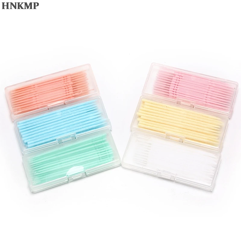 

40 шт./кор. Портативный зубная щетка с двумя головками пластиковая зубочистка стоматологических выбирает eco-friendly зубов, множество цветов на в...