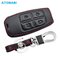 leather car key case 4 6 8 button smart keyless entry remote control protector cover for hyundai genesis g80 gv80 2019 2020 2021